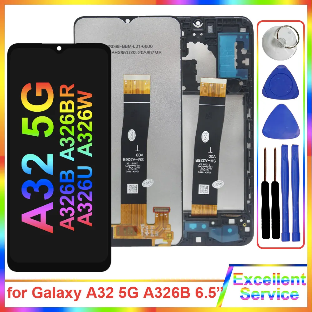 Schermo da 6.5 ''A32 5G per Samsung A326 SM-A326B A326U Display LCD Touch screen di ricambio per Samsung A32 5G Schermo A326B A326U