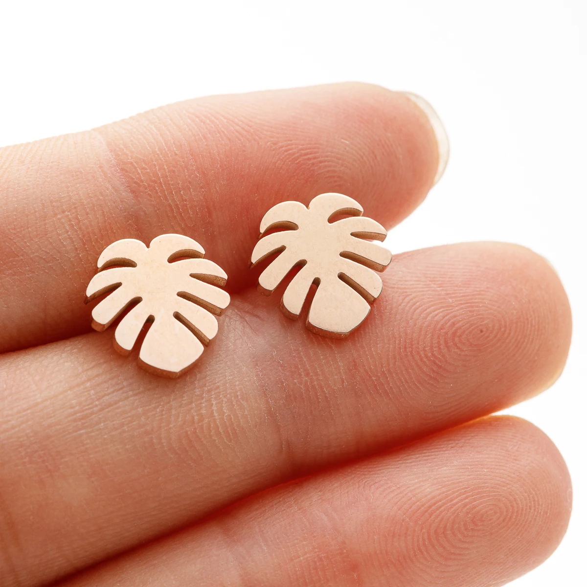 Edelstahl Kokosnuss baum Ohrring für Frauen Mädchen Palm blatt geometrische Metall Coco Joker Ohr stecker Sommerferien Schmuck Geschenke – Detail 6