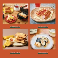 Japanese Retro Small Bag Style Breakfast Machine Home Antihot Handle Small Sandwich Machine Mini Allmetal Baking Tray Toaster 2