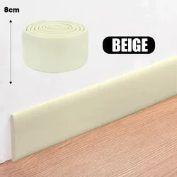 Self - Adhesive Waterproof 3D Wall Skirting Line Sticker | Thickened Anti - Collision Decorative Strip - 4M (2Rolls) (Beige)