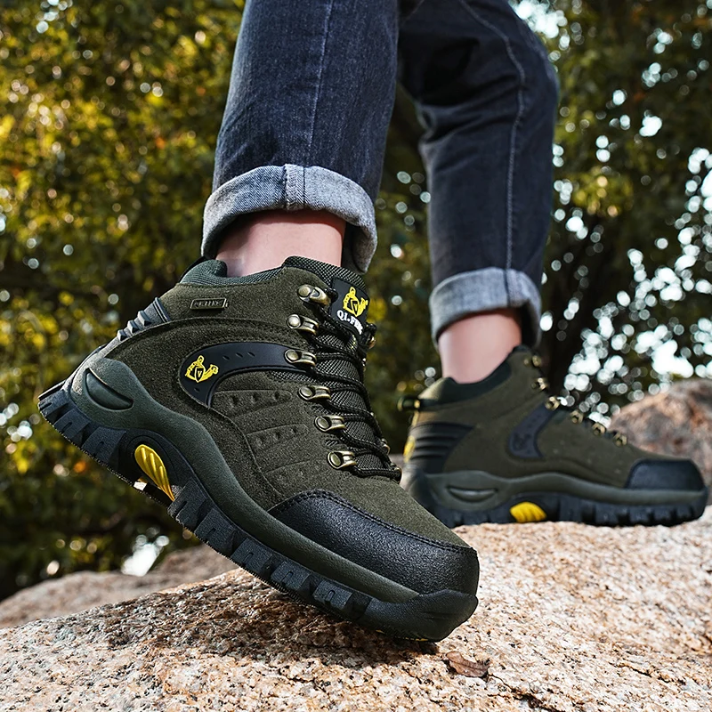 Outdoor Waterproof Hiking Boots Men's Women's Spring And Autumn Hiking Wear-resistant Mountain Sports Boots Hunting Sports Shoes 6