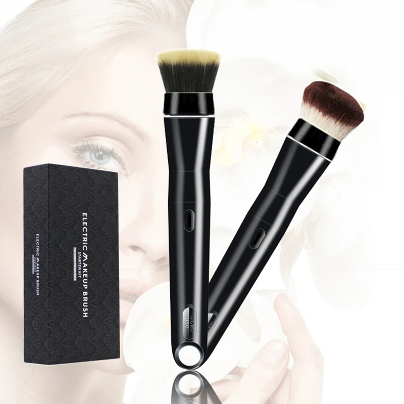 휴대용 전기 메이크업 브러쉬 360 회전 화장품 파운데이션 파우더 브러쉬 USB 충전식