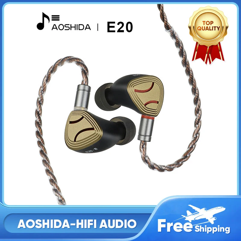 Hifi Fone de Ouvido Headphone Outdoor Hifi Audio Earconjunto Berílio Revestido Driver Dinâmico Milímetros Dlc Diafragma 10 Milímetros Aoshida-e20