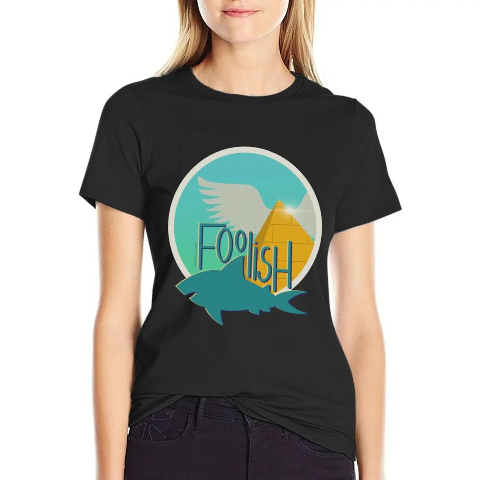 foolish gamers design T-Shirt oversized plus size tops funny Woman T-shirts