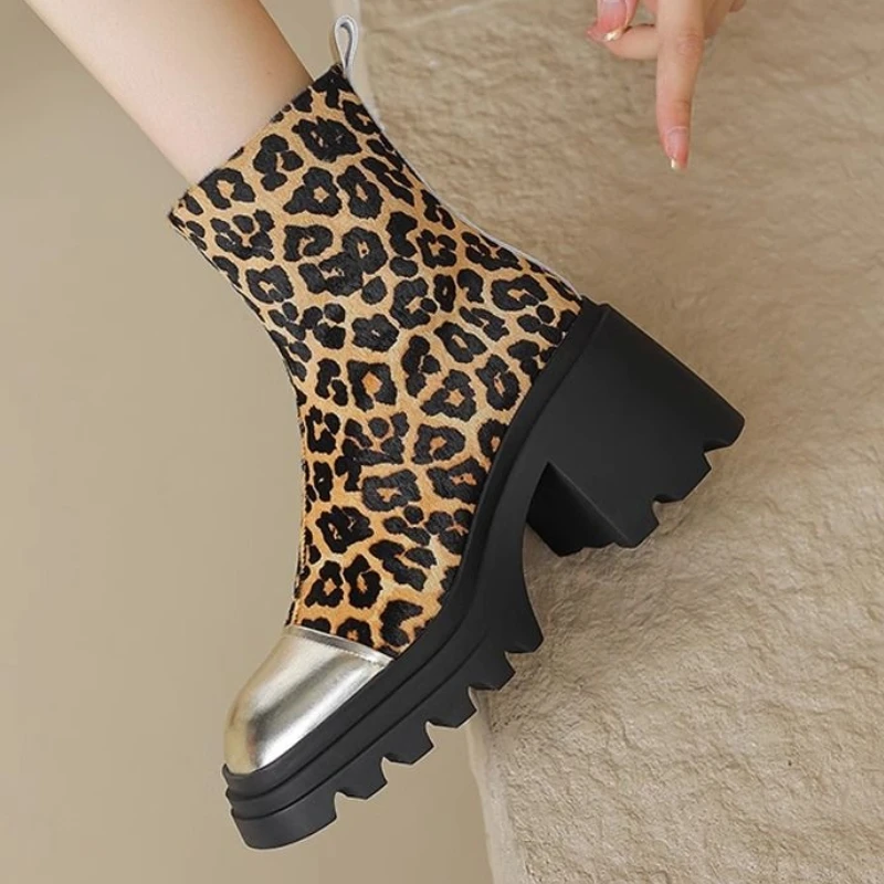 

Женские ботинки челси на платформе, новинка зимы 2023, трендовая обувь на высоком каблуке, массивные мотоциклетные ботинки на молнии, готические Зимние Туфли-лодочки, сапоги