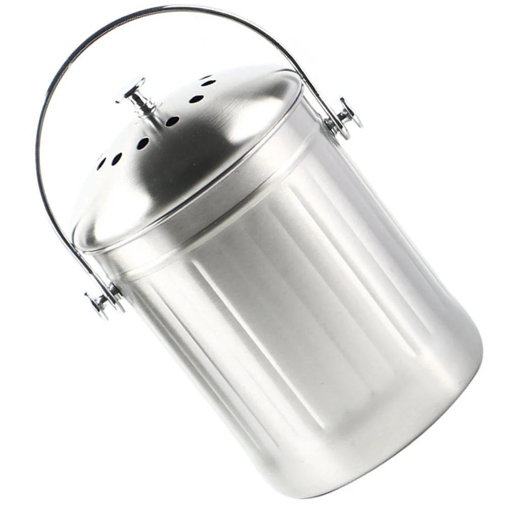

Stainless Steel Compost Bucket Recycling Bin Trash Bag Holder Kitchen Can for Garbage Storage