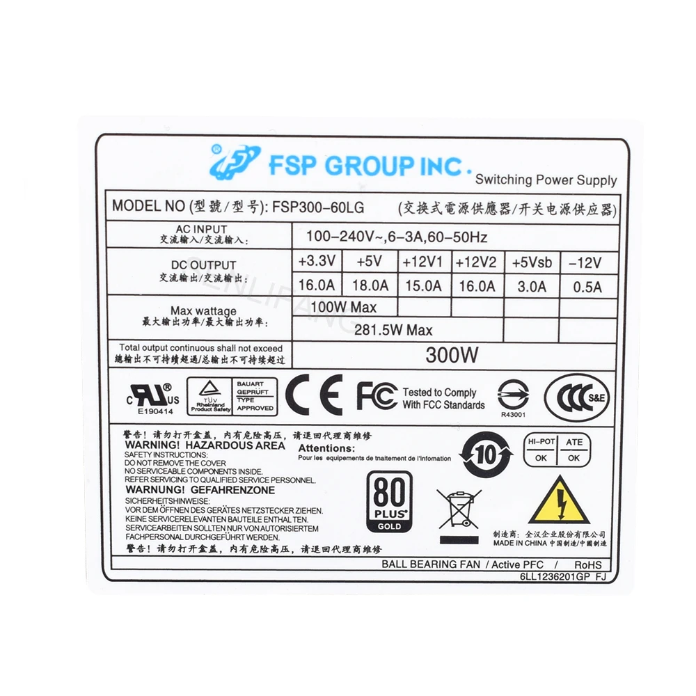 Pequeno Módulo Completo de Alimentação 1u Fsp30060fag 00yd993 00yd990 N34367h Avaliado 300w Boa Qualidade Novo - Imagem 6