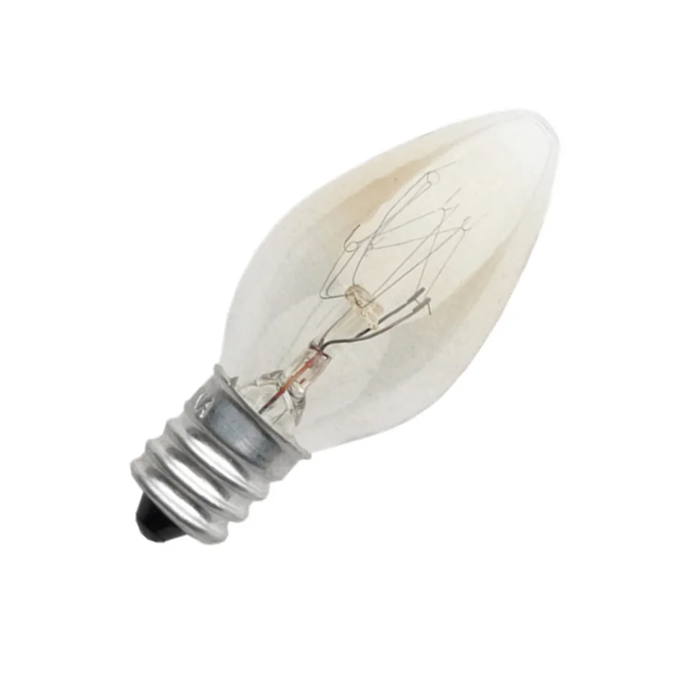 

10 шт., маленькие лампочки для благовоний с винтовым отверстием, 220 В, 10 Вт, E12, лампочка для дома, ресторана, отеля (Серебристая)