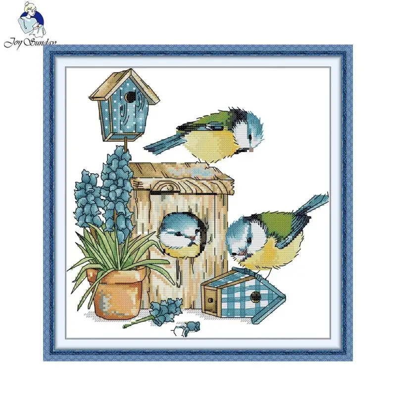 Joy Sunday Kreuzstich-Set, Mockingbird House, HD-Muster, Aida, 16/14/11 CT, gezählt, bedruckt, Canva, DIY-Stickset, Heimdekoration, Neu – Detail 3