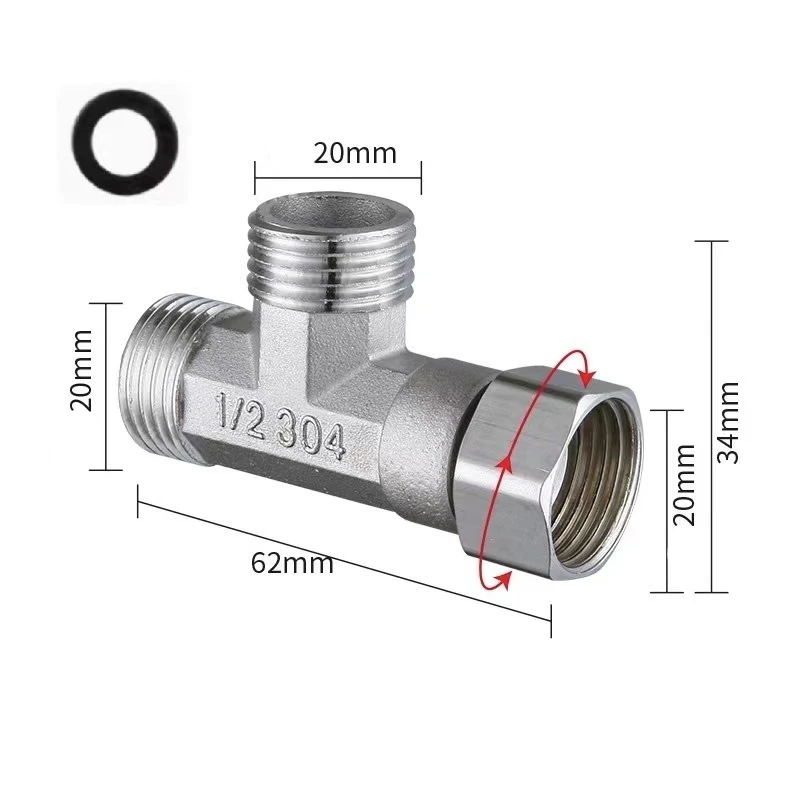 Toilet Diverter Valve G1/2" T-Valve 3 Ways Valve/For Diverter Bath Toilet/Bidet Sprayer Shower Head Splitter Valve
