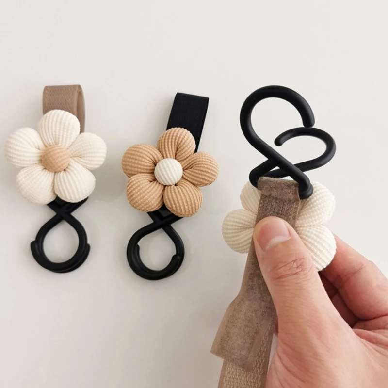 Baby Stroller Hook Sweet Flower Children Cart Umbrella Hanging Bag Storage Loop Hook Infant Supplies Storage Accessories stroller hook stroller accessories