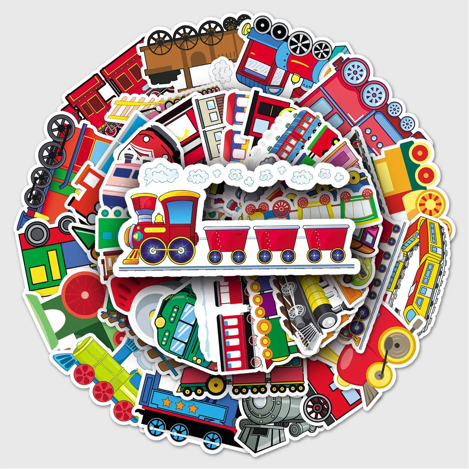 

Наклейки с рисунком маленького поезда, Мультяшные наклейки для детей, наклейки «сделай сам», наклейки для багажа, водонепроницаемые наклейки для детских игрушек