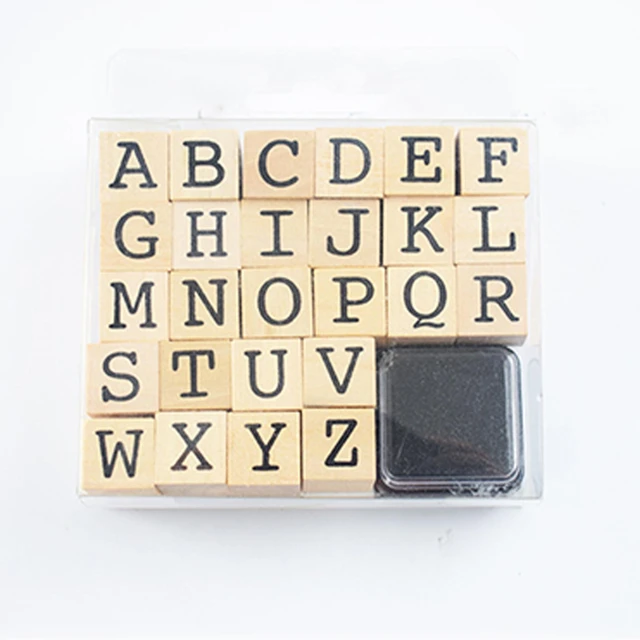 1 Set Wooden Rubber Stamps Stationery Symbol Stamp Mini Stamps Alphabet Letter  Stamp for Planner Kids Painting Crafting Writing - AliExpress