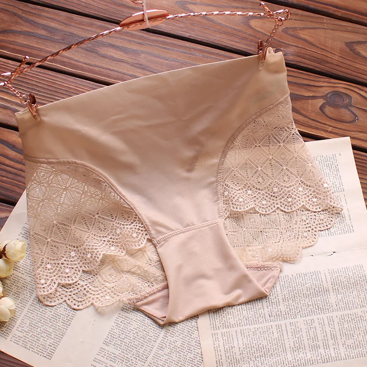 2pcs/lot Women's Briefs Large Sexy Lace Panties High Waist Women Plus Size Lingerie Seamless Buttock Underwear For Female M-4XL