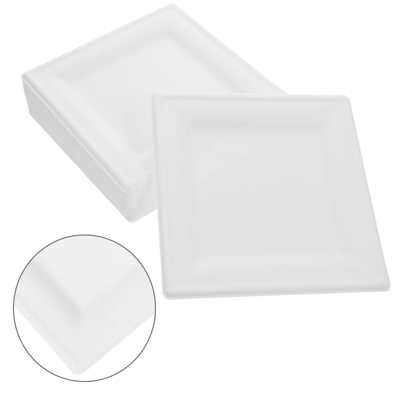 50 Pcs Disposable Cardboard Trays Paper Plates Serving Dishes for Parties Dinner Square Food Dessert Student Party
