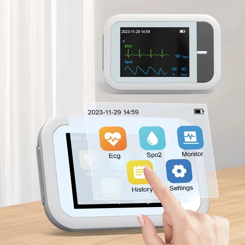 Yongrow Digital Electrocardiograph 2.4 Touch Ekg 2 Lead 3 Channel ECG Portable Electrocardiograph Machine Tft Lcd Display