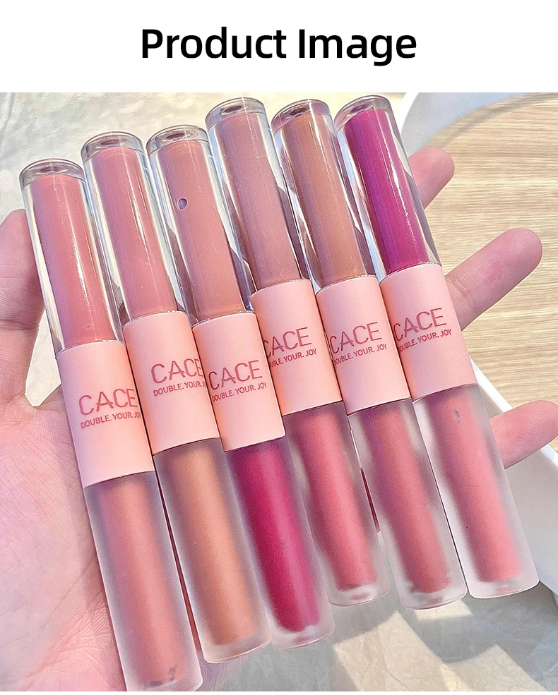 Cace Doppelkopf Lip gloss sexy rote Lippen Make-up Lippen schlamm Spiegel Wasser glanz Lip glasur matten Lippenstift wasserdichte koreanische Kosmetik – Detail 13