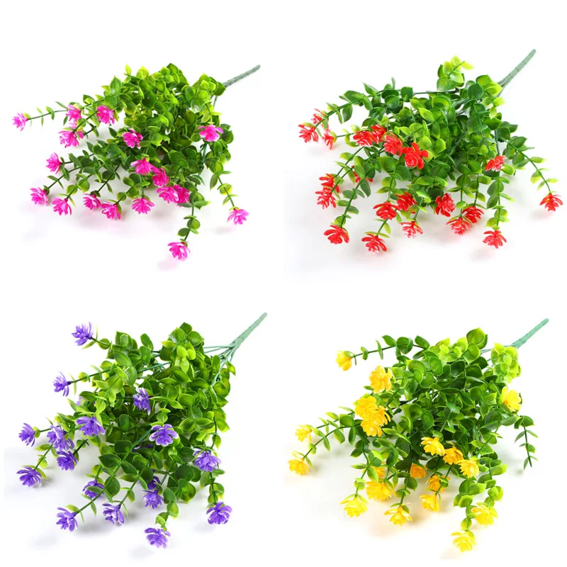Fake Artificial Flowers Outdoor for Decoration UV Resistant No Fade Faux Plastic Plants Garden