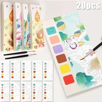 20 Sheets Portable Children Watercolor Painting Book Paint with Water Kids Gouache Graffiti Picture Coloring Drawing Toys Gifts 1