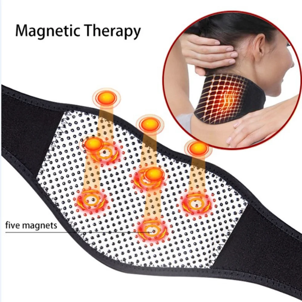 Magnetic Therapy Neck Belt Tourmaline Self Heating Magnetic Therapy Neck Wrap Belt Brace Pain Relief Cervical Vertebra Protect