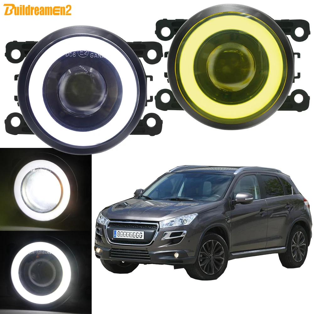 

2 Pieces 30W LED COB Fog Light Assembly Angel Eye DRL H11 Car Front Fog Daytime Running Lamp 4000LM For Peugeot 4008 2012-2017