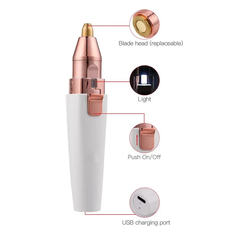 Electric eyebrow trimmer Hair removal instrument Lady Shaver Eyebrow trimmer Automatic eyebrow 2 in 1