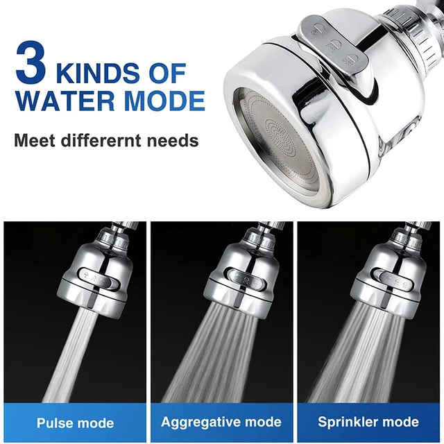 Zhangji Adjustable Swivel Kitchen Faucet 360 Degree Aerator Sprayer Filter Nozzle Diffuser Water Saving Bath Faucet Connector 3