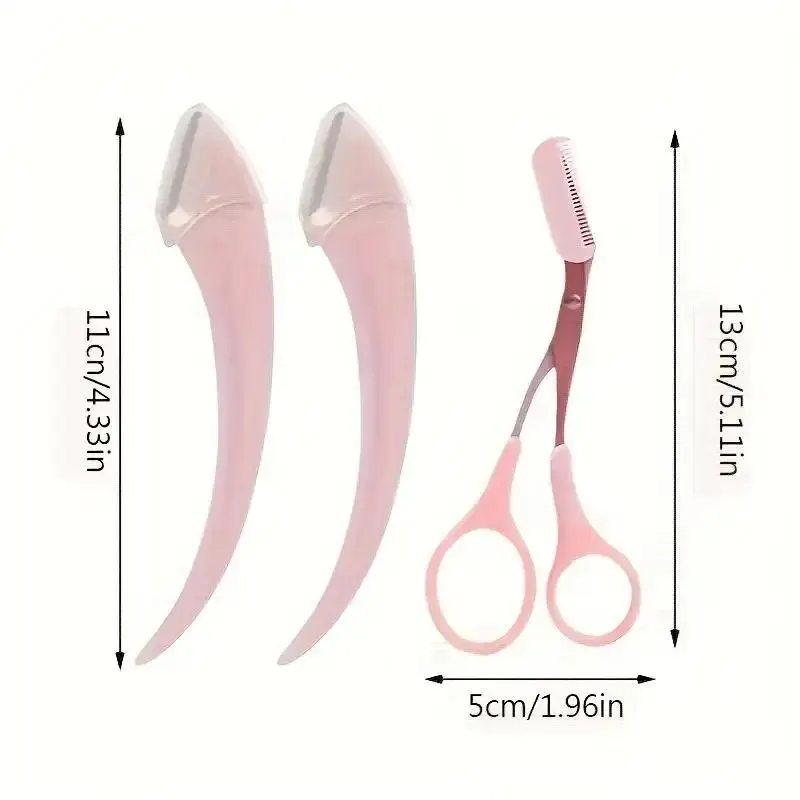 Eyebrow Trimmer Set with Comb Perfect for Men AndWomen Suitable for All Skin Types Curved Razor and Scissors EasyHair Remova eyebrow trimmer set,eyebrow trimmer