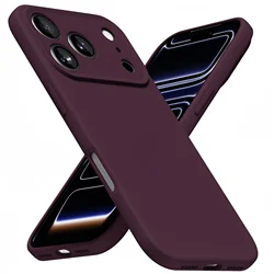 Noble Fashion Shockproof Liquid Silicone Phone Case - Solid Color Protective Cover - iPhone 17 Pro (Burgundy)