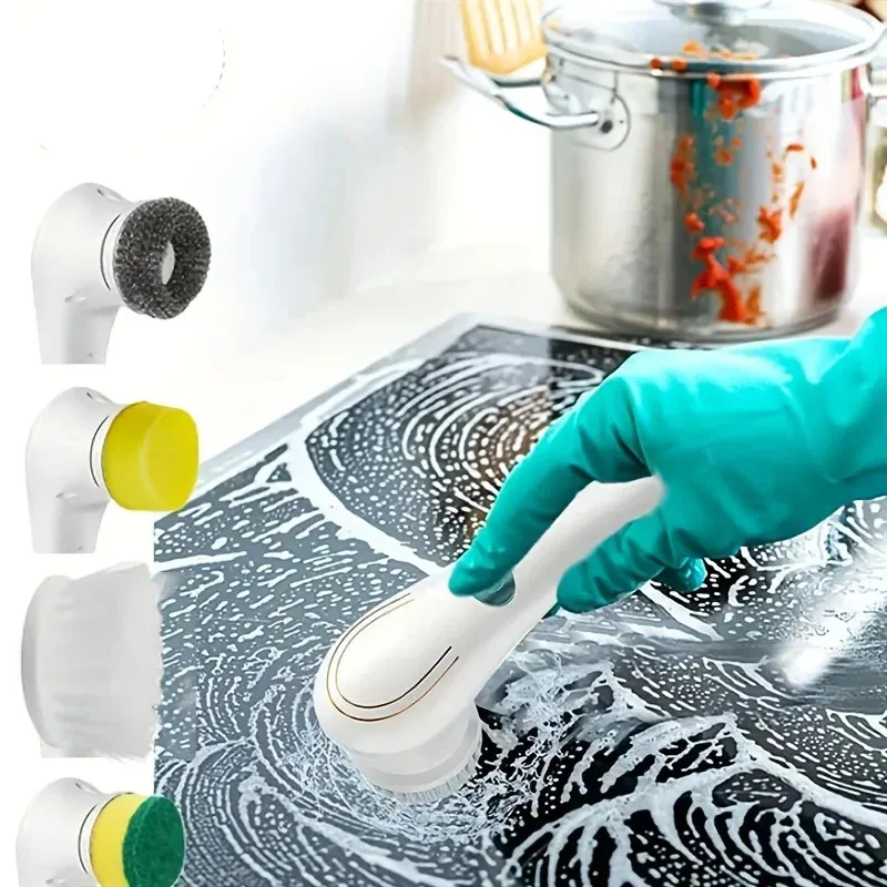 Five in One Multifunctional Electric Cleaning Brush for Bathroom Washing and Kitchen Cleaning Tools 4
