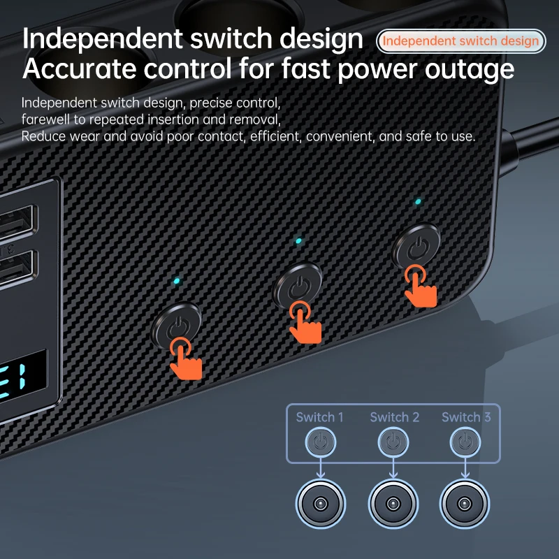 SEAMETAL ο ڵ   , 6-USB Ʈ  , ڵ ȭ  PD 30W/QC 3.0 171W ڵ USB 