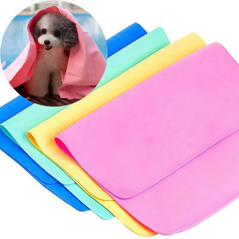 66*43CM PVA Pet Absorbent Towel Dog Bath Towel Multifunction Cleaning Absorbent Washrag 1pc Random pet bath towel