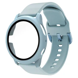 Universal 20mm Watch Strap and Protective Case with Bumper Coverage for Active 2 44mm (Light Blue)