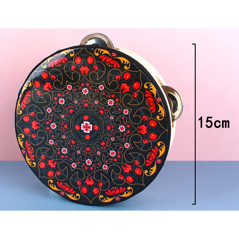 Tambourine for Kids, Children's Dance Performance Props, Birch Material, Orff Instrument, 6 Inches