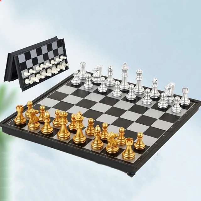 Jogo de xadrez infantil portátil, 95mm, King Chess Pieces