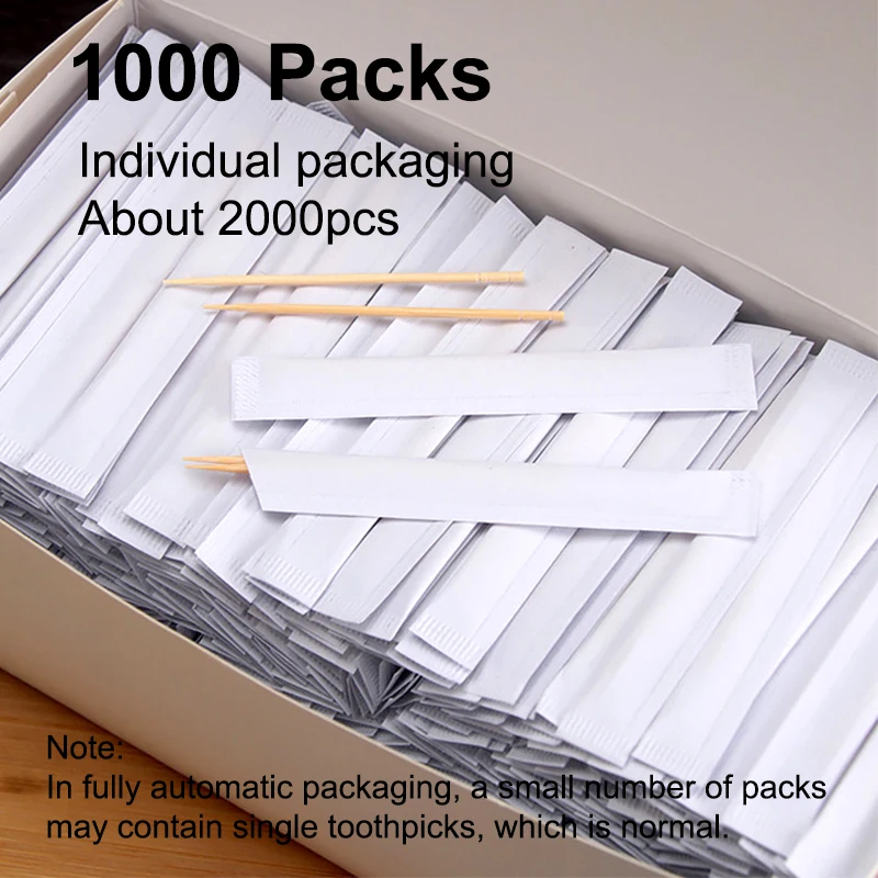 Wholesale 1000 Packs Bamboo Toothpicks Disposable Fruit Tooth Picks Sticks Individual Packaging for Restaurant Hotel