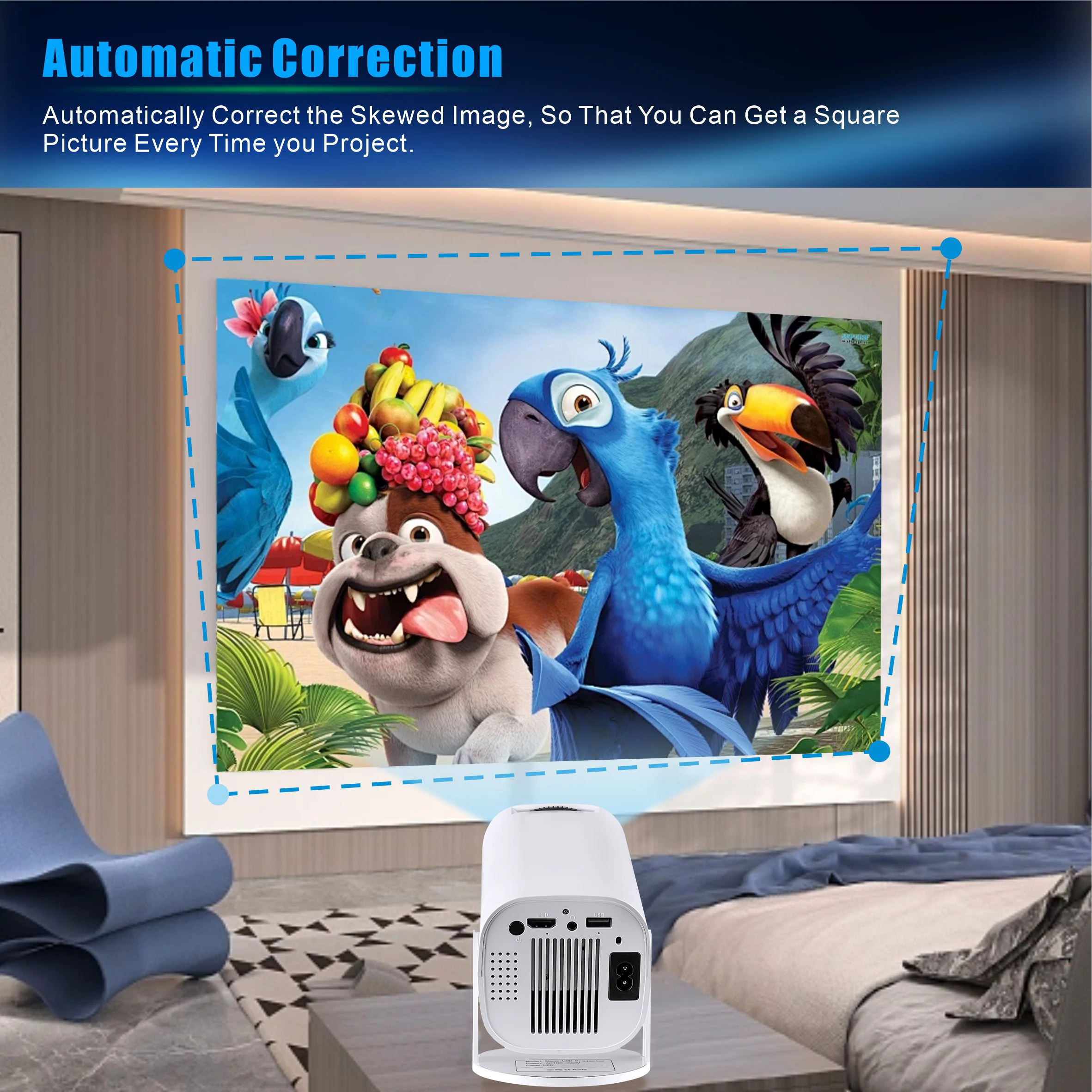 ISINBOX P30 Pro Smart Projector Android12.0 Dual Wifi6 BT5.0 1280*720P Support 4K Portable Home Cinema Outdoor Projector portable projector
