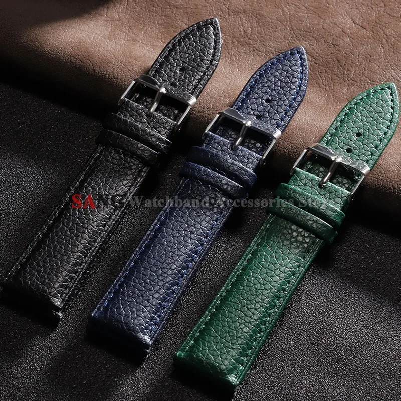 Litchi Pattern Leather Watch Band Bracelet - Versatile Sport Wrist Strap