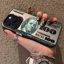Stylish Shockproof Matte Hard Phone Case with Dollar Design - iPhone 14 Pro (Style 1)