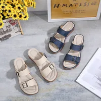 2024 Summer Women Wedge Sandals Premium Orthopedic Open Toe Sandals Vintage Anti-slip Leather Casual Female Platform Retro Shoes 2