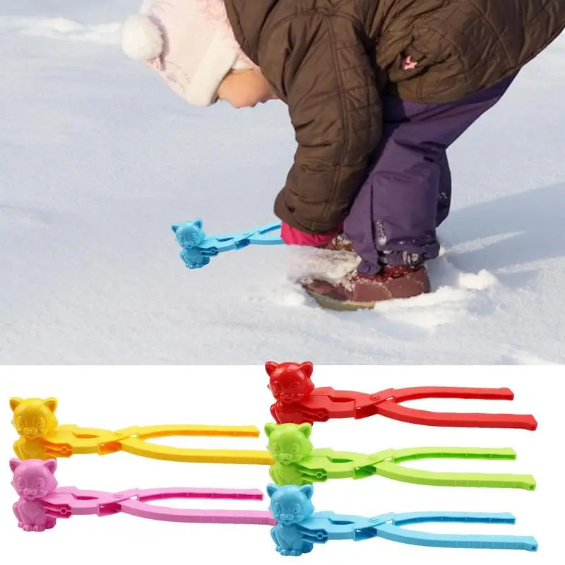

Snow Ball Maker For Kids Cute Snow Ball Clip Mold Unique Cat Shape Funny Snow Toys With Long Handle Winter Supplies For Lawns