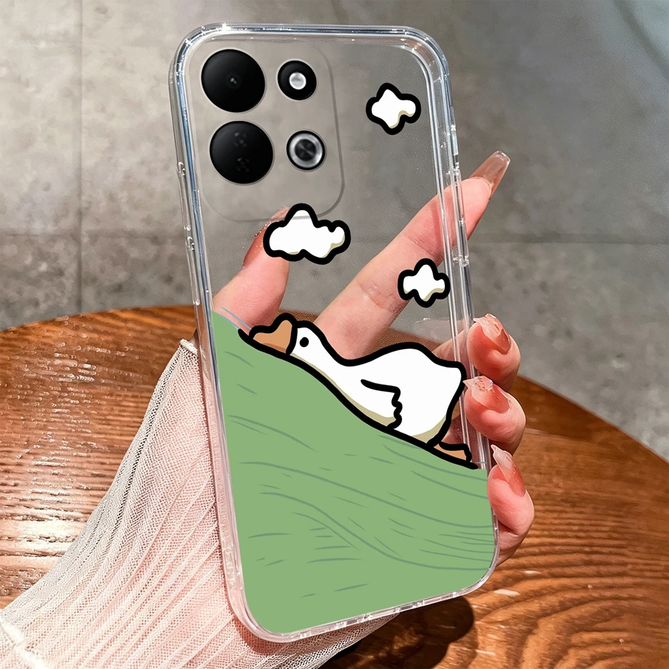Yellow Duck Bear Durable Anti-Fall Silicone Transparent Bumper Case - New Style Simple Design