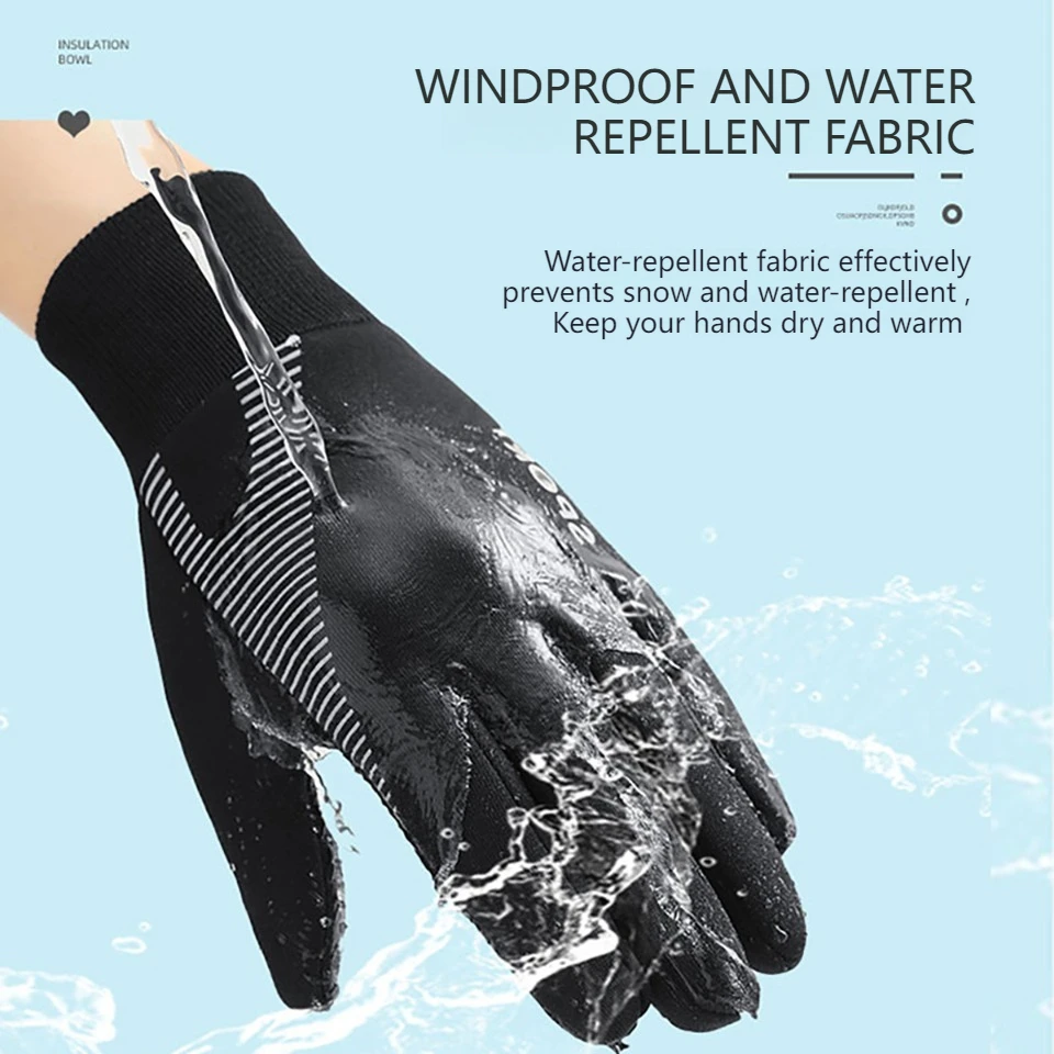 GTUBIKE Autumn Winter Gloves Kids Warm Water-resistant Sports Gloves with Thick Plush Lining for Cold Weather Cycling Gloves 4