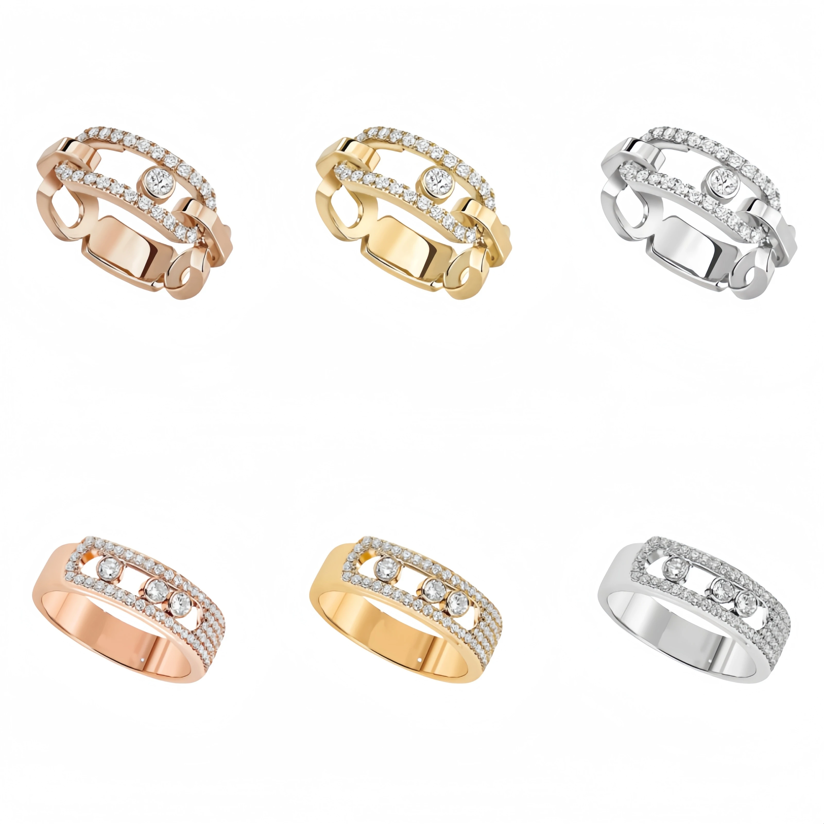 

Классическое циркониевое кольцо с зубцами и бриллиантовым скользящим кольцом, идеальный подарок для влюбленных