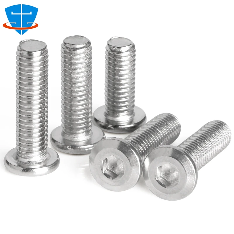 M2 M3 M4 M5 M6 M8 M10 M12 304 Stainless Steel Hypotenuse Truss Flat Head Hexagon Socket Furniture Screws Allen Button Head Bolts