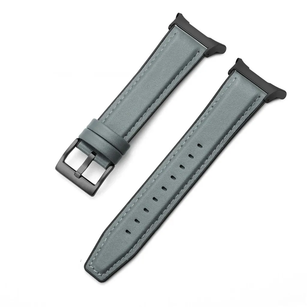 Premium Leather Silicone Hybrid Smartwatch Strap