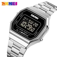SKMEI 1647 hommes reloj hombre rétro LED numérique hommes montres décontracté Simple hommes montres en acier inoxydable bande montre étanche 1