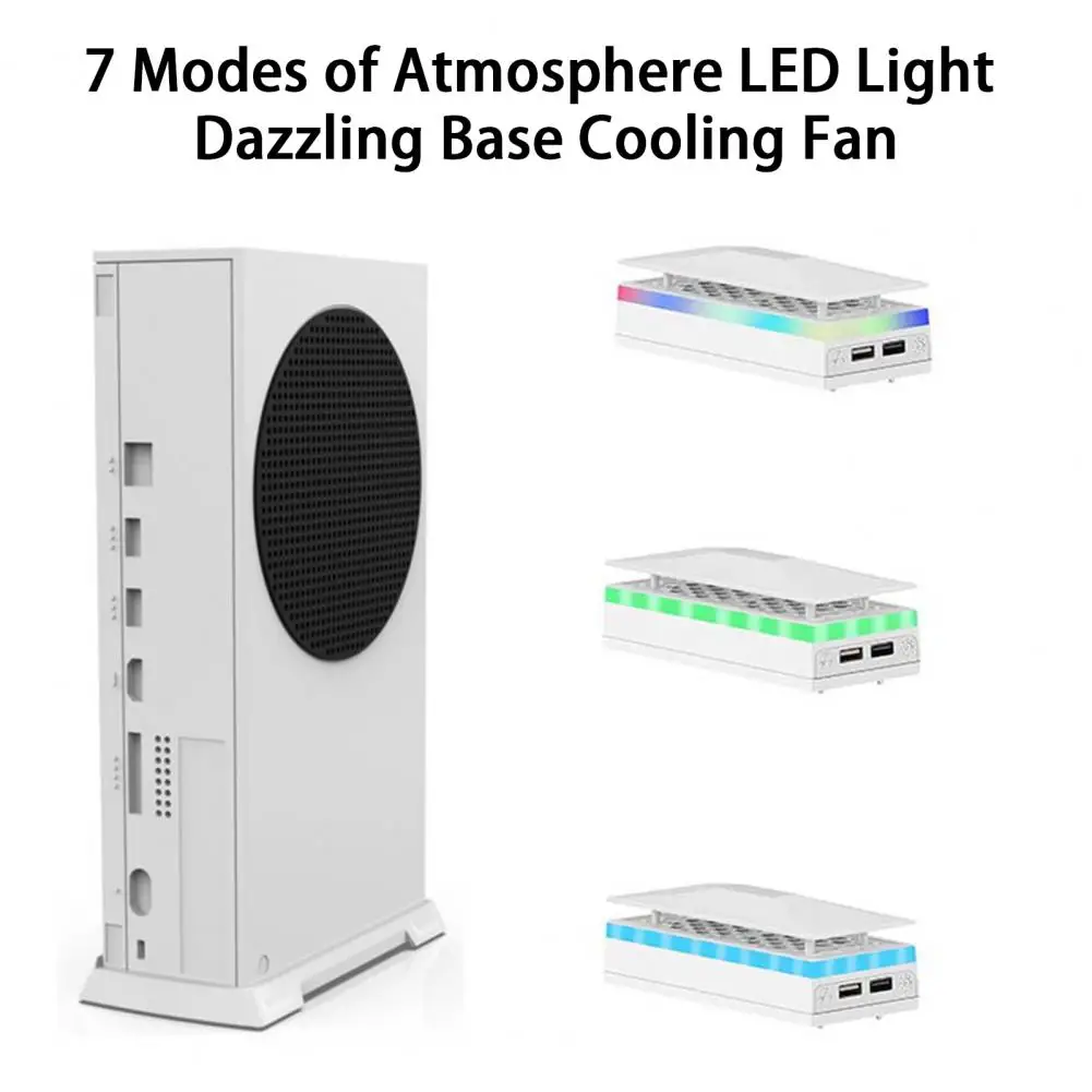 

Cooling Fan Dock Convenient High-Speed 12.5W Rated Power 7 Modes of Atmosphere LED Light Dazzling Base Cooling Fan