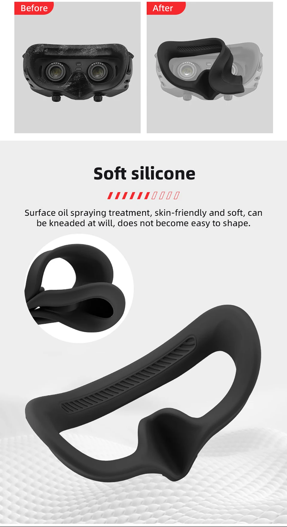 JMT Für Fatshark HD2 HD3 HDO FS-HVD FPV Brille Panel Magic Sponge Augenmaske Pad Ersatz Frontplatte Lycra Stoff Schwamm Dichtung – Detail 20