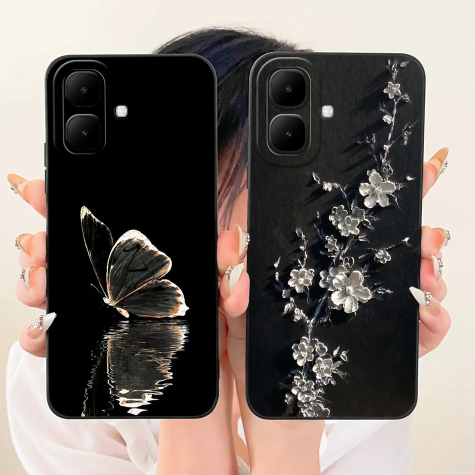 Cute Cat & Flower Butterfly Cartoon Shockproof Soft Silicone Phone Case